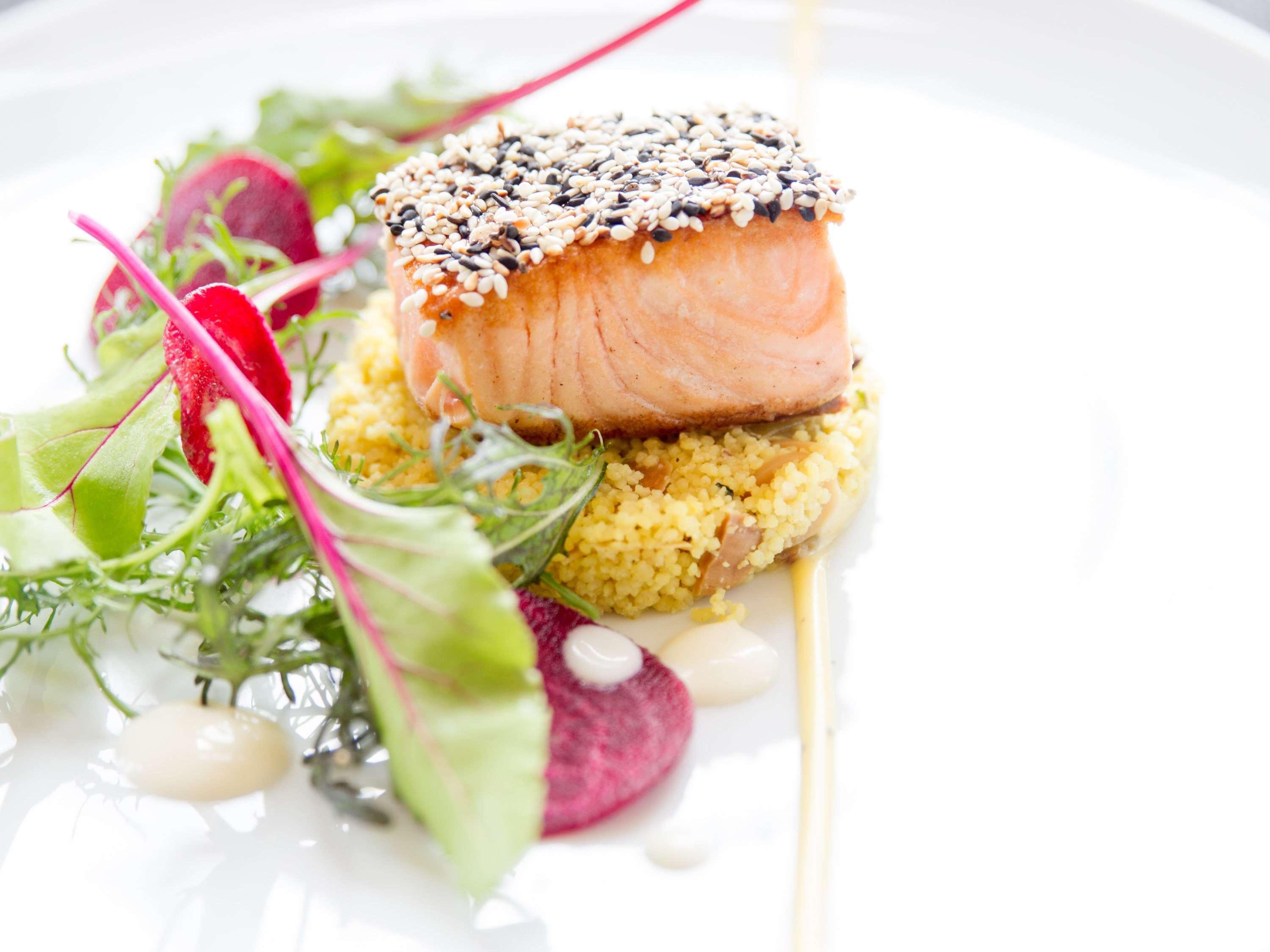Sofitel Montevideo Casino Carrasco & Spa Bagian luar foto Salmon with quinoa